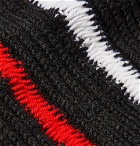 Maison Margiela - Striped Wool Scarf - Men - Black
