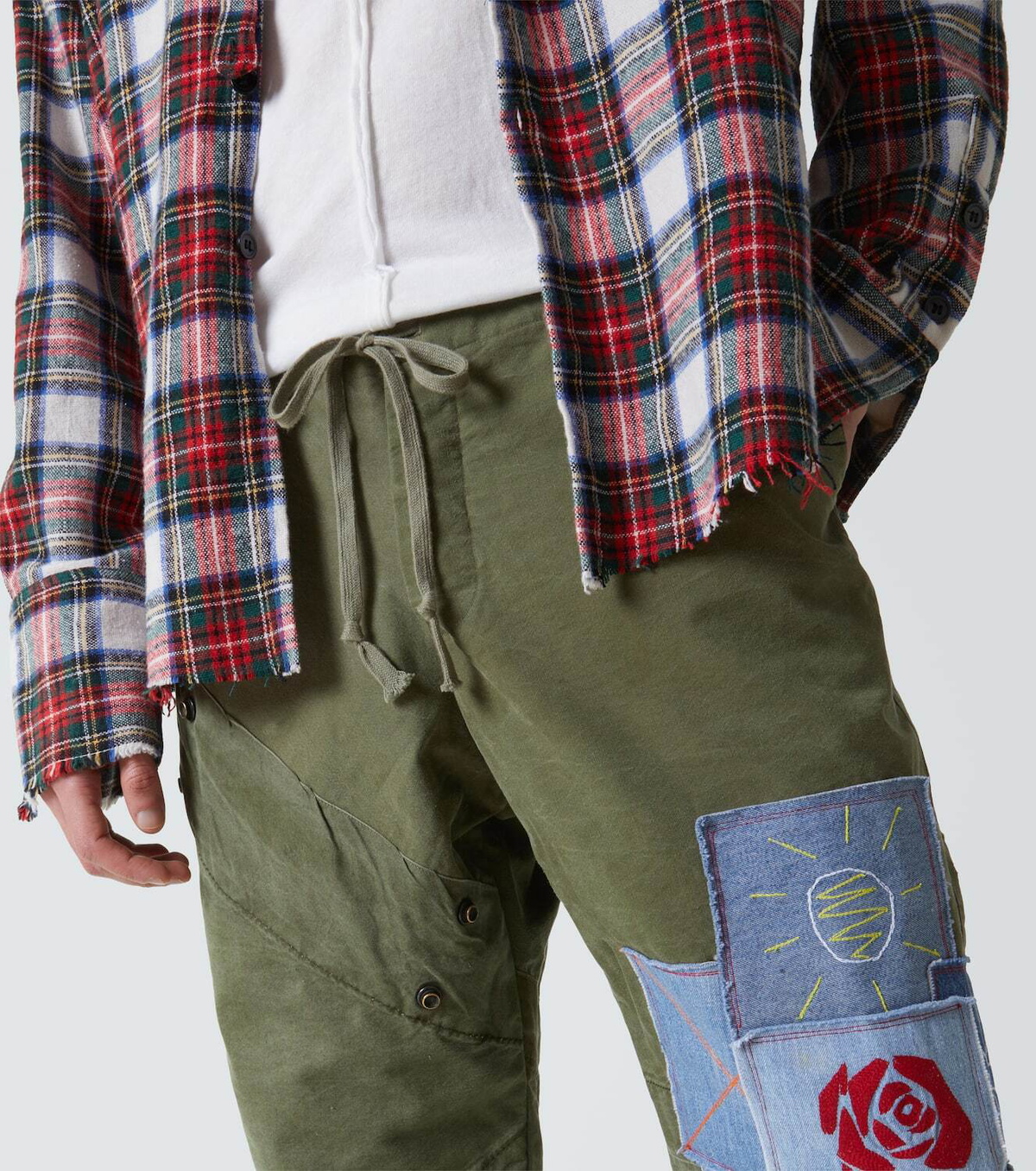 Greg Lauren Patchwork cotton sweatpants