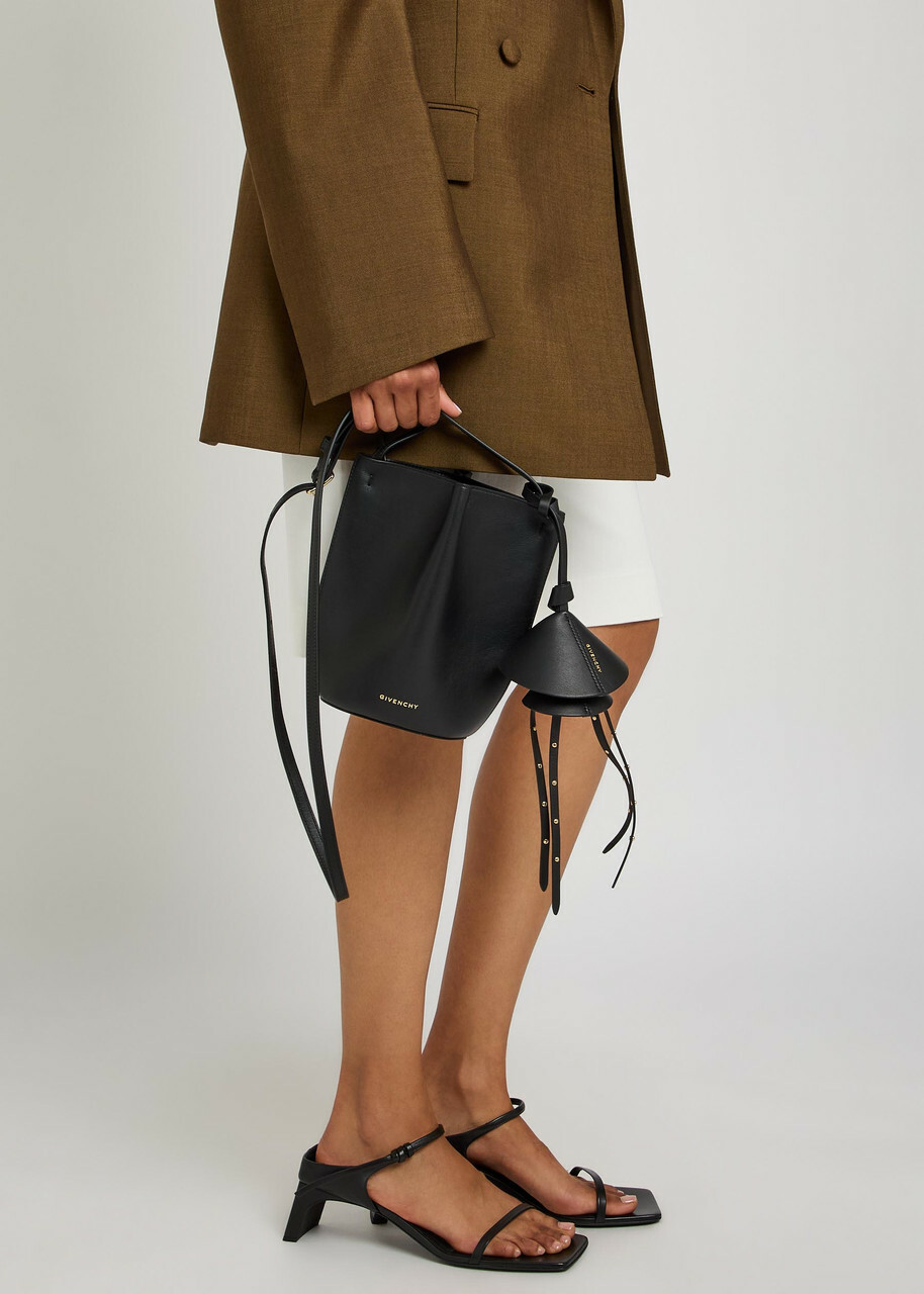 Givenchy Nano Floral Bag-charm Leather Bucket bag - Black - One Size