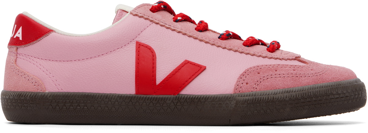 VEJA Pink Volley Leather Sneakers