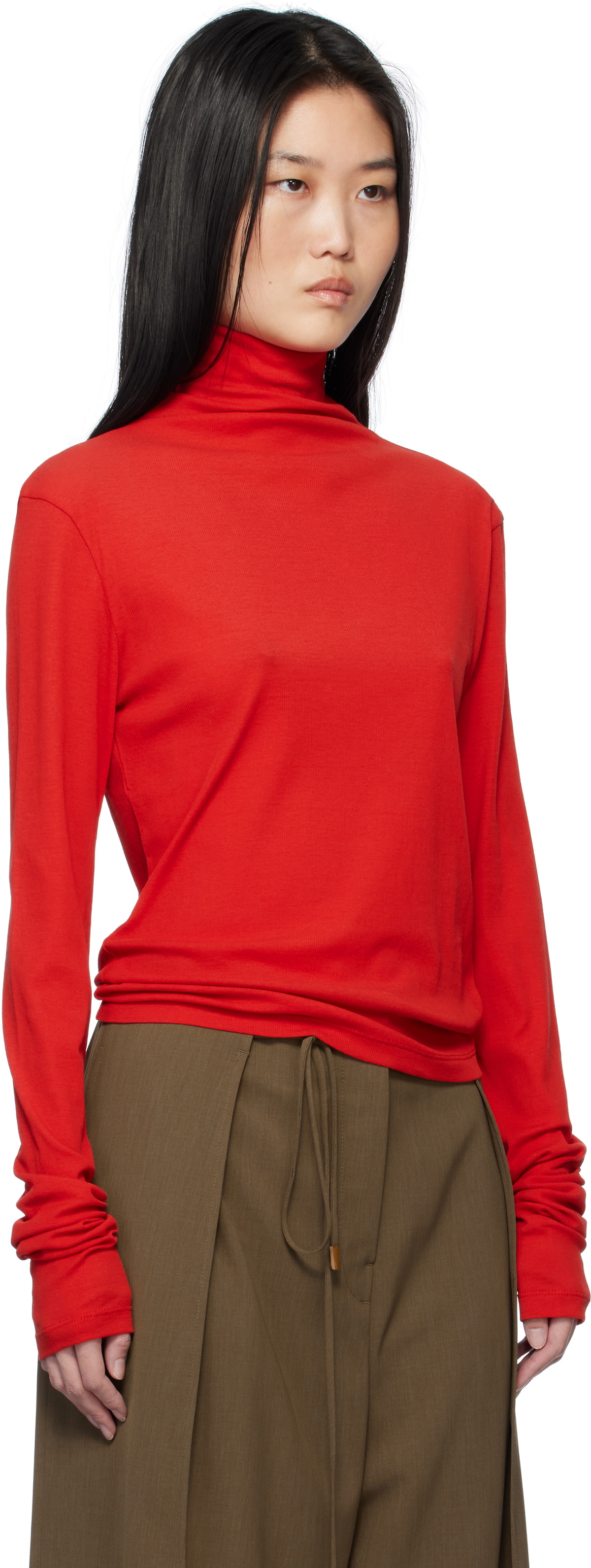 LE17SEPTEMBRE Red Sheer Turtleneck