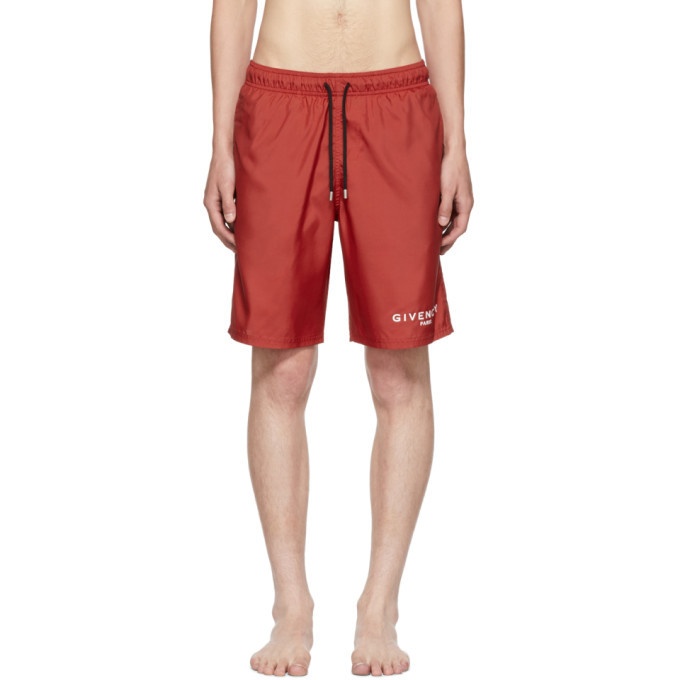 Photo: Givenchy Red Logo Swim Shorts