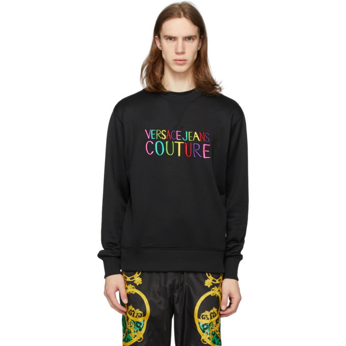 Photo: Versace Jeans Couture Black Embroidered Logo Sweatshirt