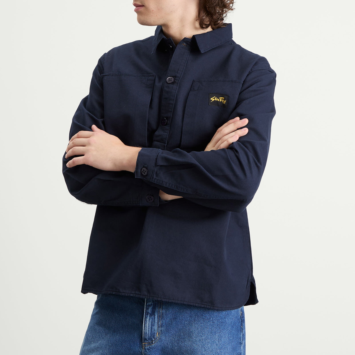Stan Ray Men's Painters Pop Over Shirt in Navy Bedford
