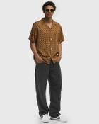 Les Deux Foulard AOP SS Shirt Brown Mens Shortsleefe