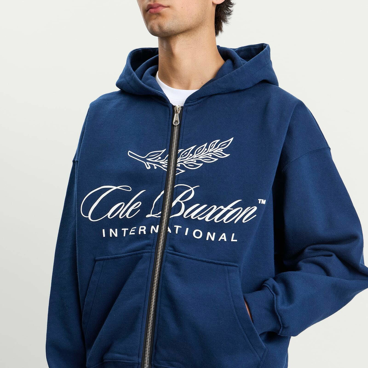 Cole Buxton Men's International Zipped Hoodie in Navy