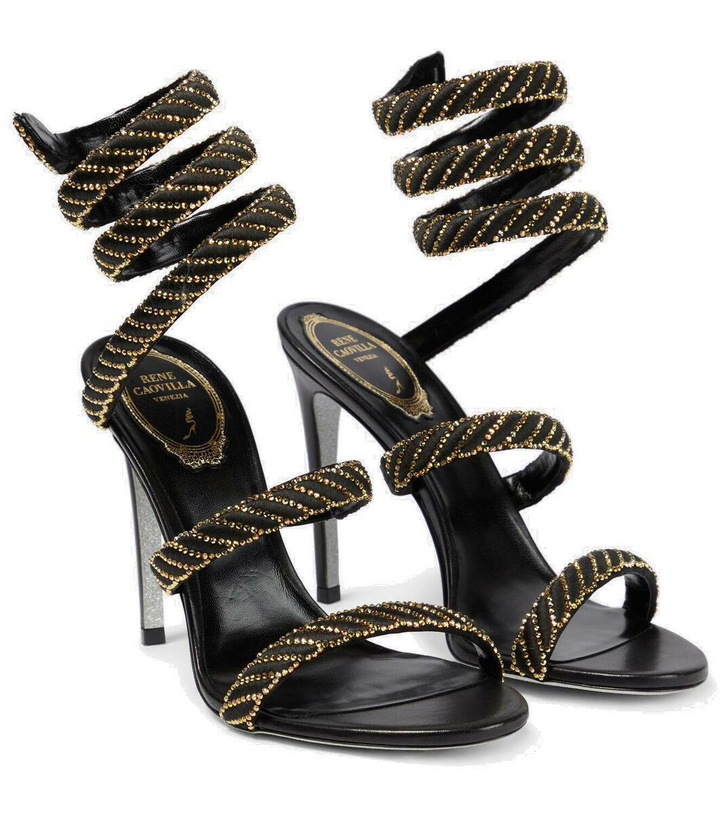 Photo: Rene Caovilla Braided embellished satin sandals