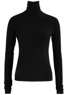 Norma Kamali Turtleneck Stretch-jersey top Black