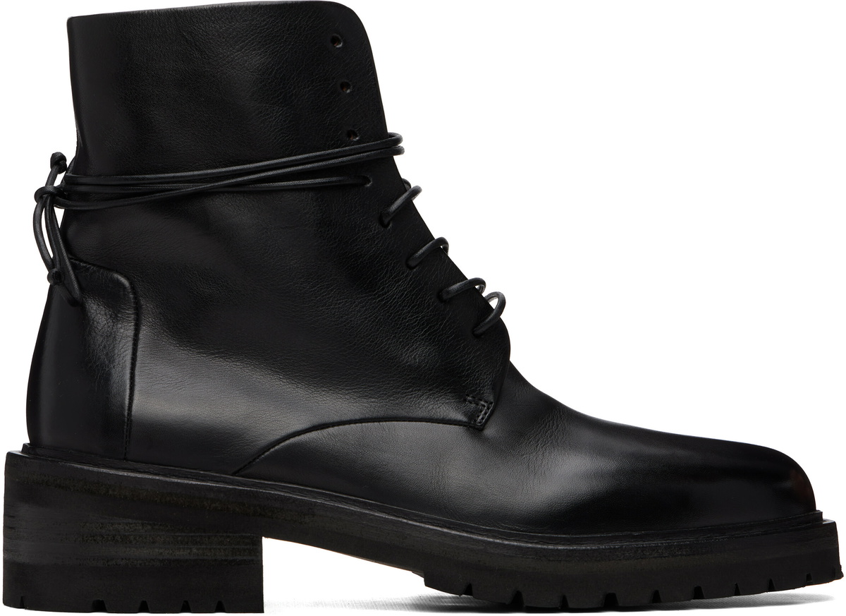 Marsèll Black Calzone Soft Pebbled Leather Boots