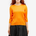 Pleats Please Issey Miyake Women's Short Sleeve Top in Orange