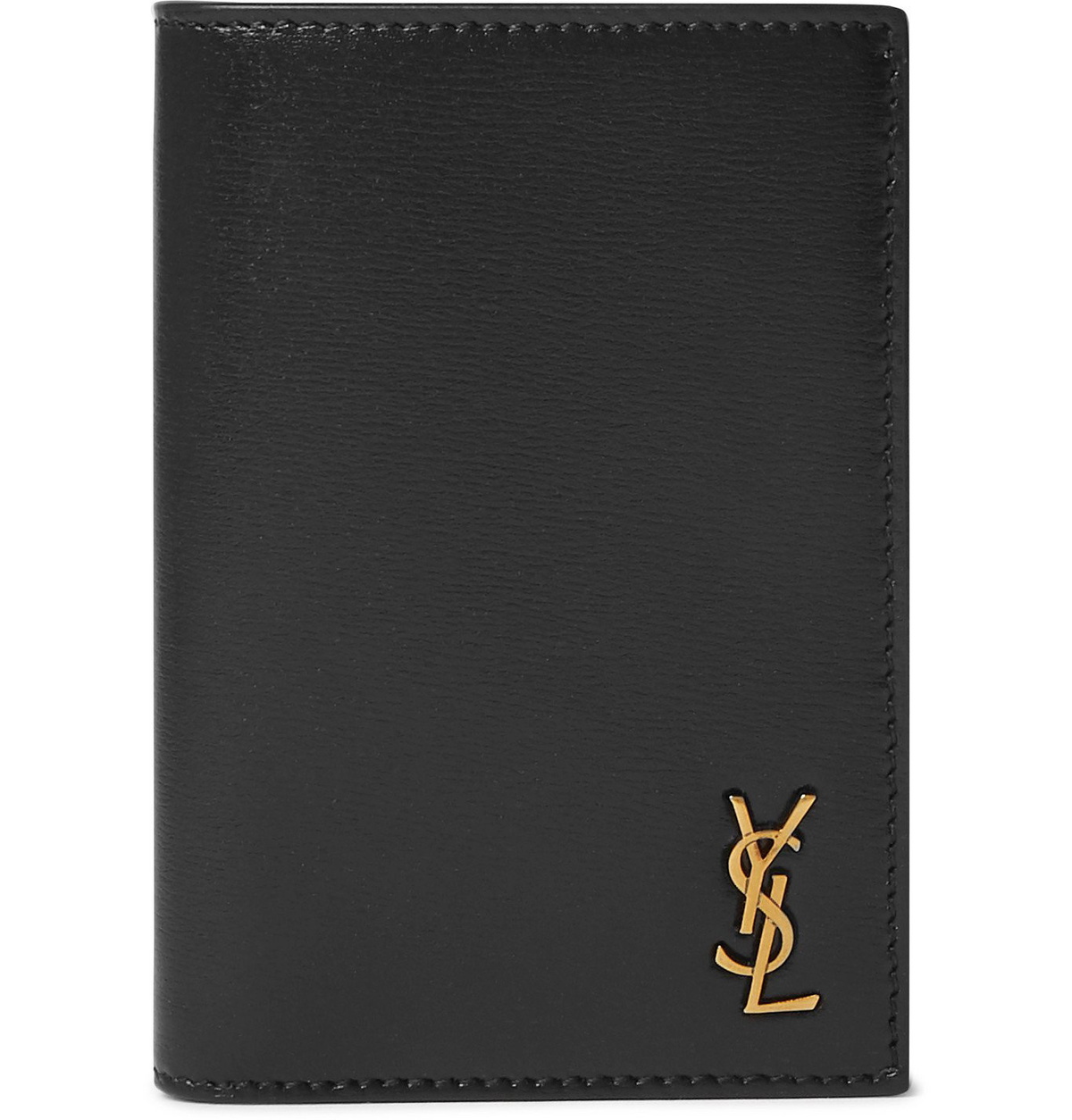 SAINT LAURENT - Logo-Appliquéd Leather Billfold Wallet - Black