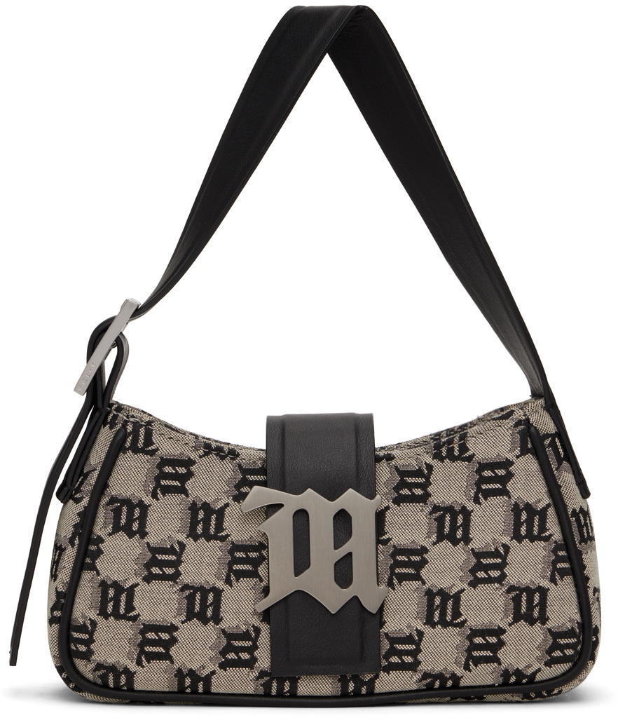 MISBHV Taupe & Black Mini Monogram Shoulder Bag MISBHV