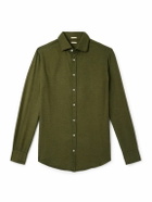 Massimo Alba - Canary Herringbone Cotton-Blend Flannel Shirt - Green