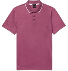 Hugo Boss - Contrast-Tipped Mélange Cotton-Jersey Polo Shirt - Men - Burgundy