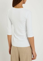 Vince Ribbed Stretch-jersey top Off White