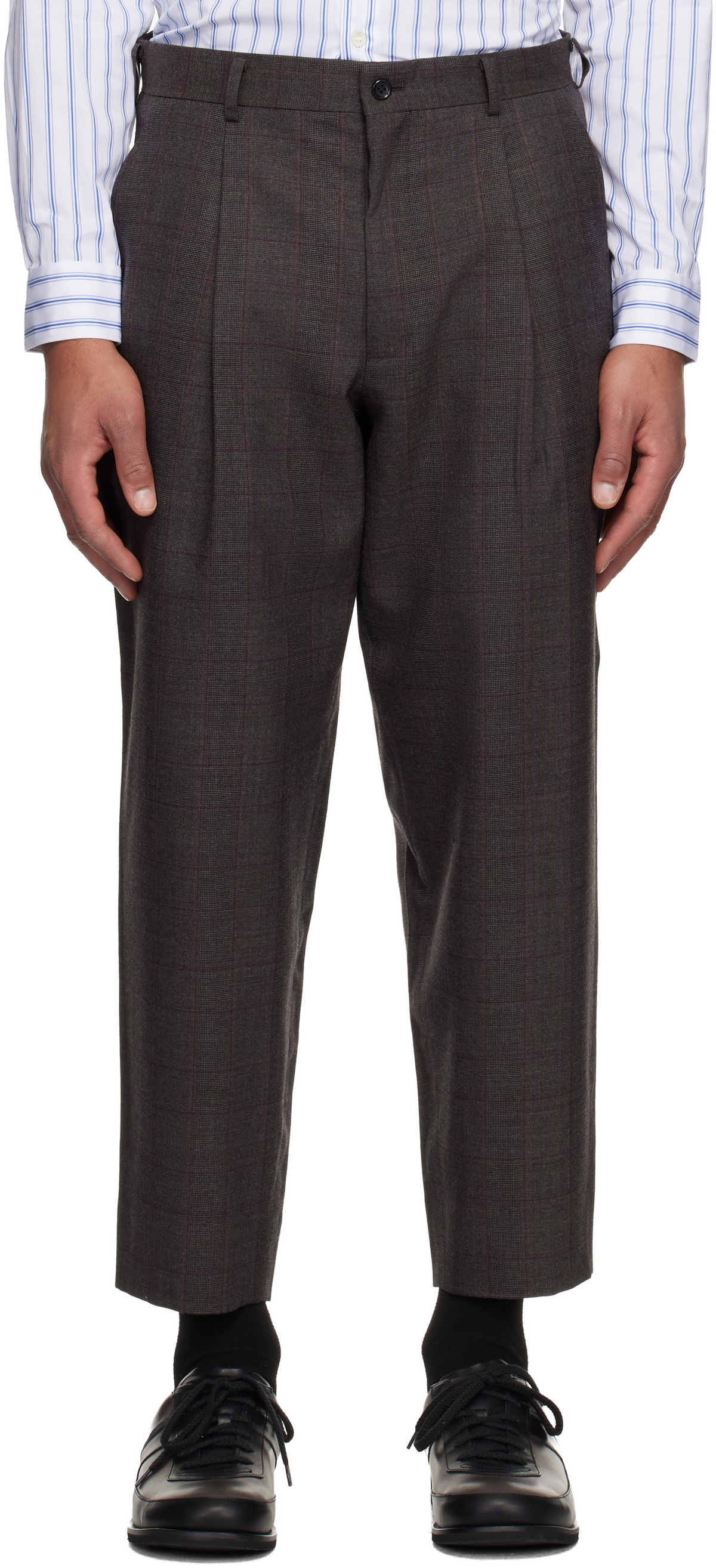 Comme des Garçons Homme Deux Brown Check Trousers