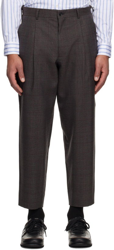 Photo: Comme des Garçons Homme Deux Brown Check Trousers
