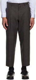 Comme des Garçons Homme Deux Brown Check Trousers
