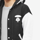 Men's AAPE Hooded Baseball Jacket in Black