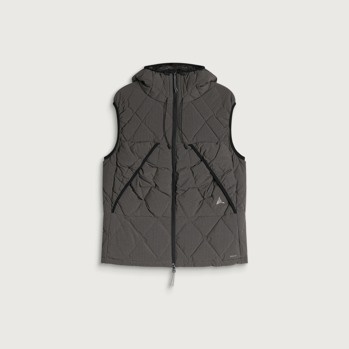 ROA Men's Nuna 800 Fill Power Pinstriped Down Vest in Graphite