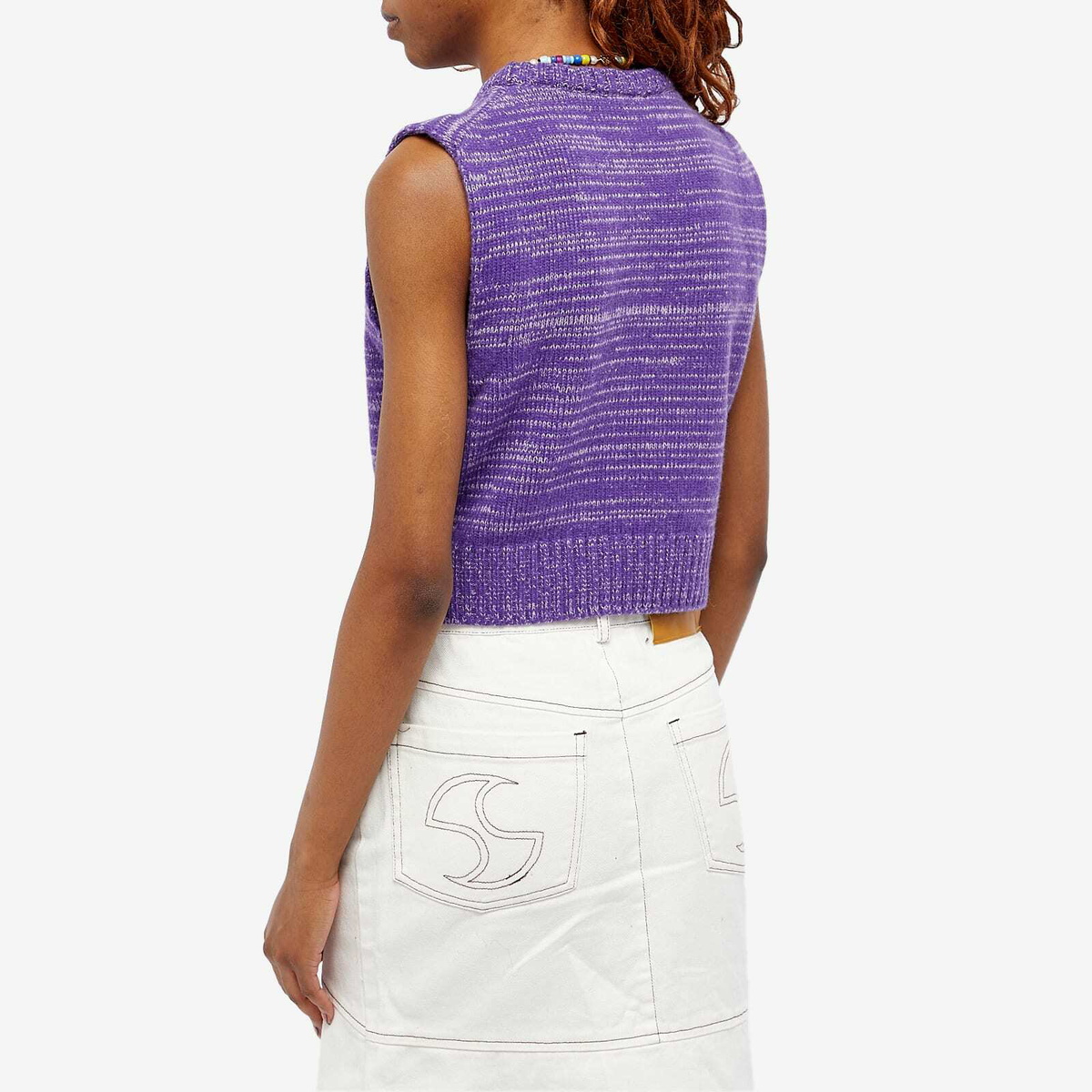 GANNI Women's Graphic Crop Vest in Purple Wine GANNI