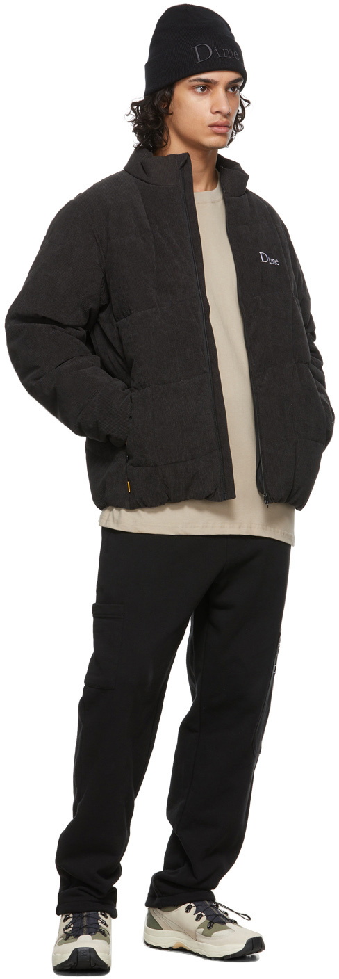 Dime Black Corduroy Wave Puffer Jacket