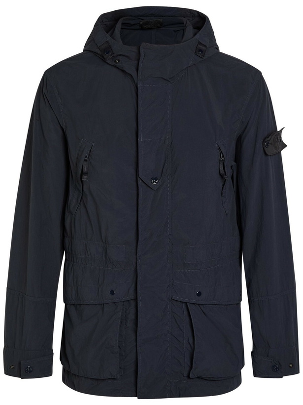 Photo: Stone Island Ghost Hooded Nylon Parka Jacket Navy