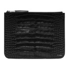 Neil Barrett Black Alligator Embossed Pouch