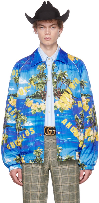 Photo: Gucci Blue Printed Jacket