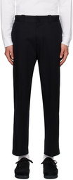 Noah Black Straight-Leg Trousers