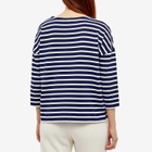 Armor-Lux Women's Long Sleeve Breton T-Shirt in Seal/White