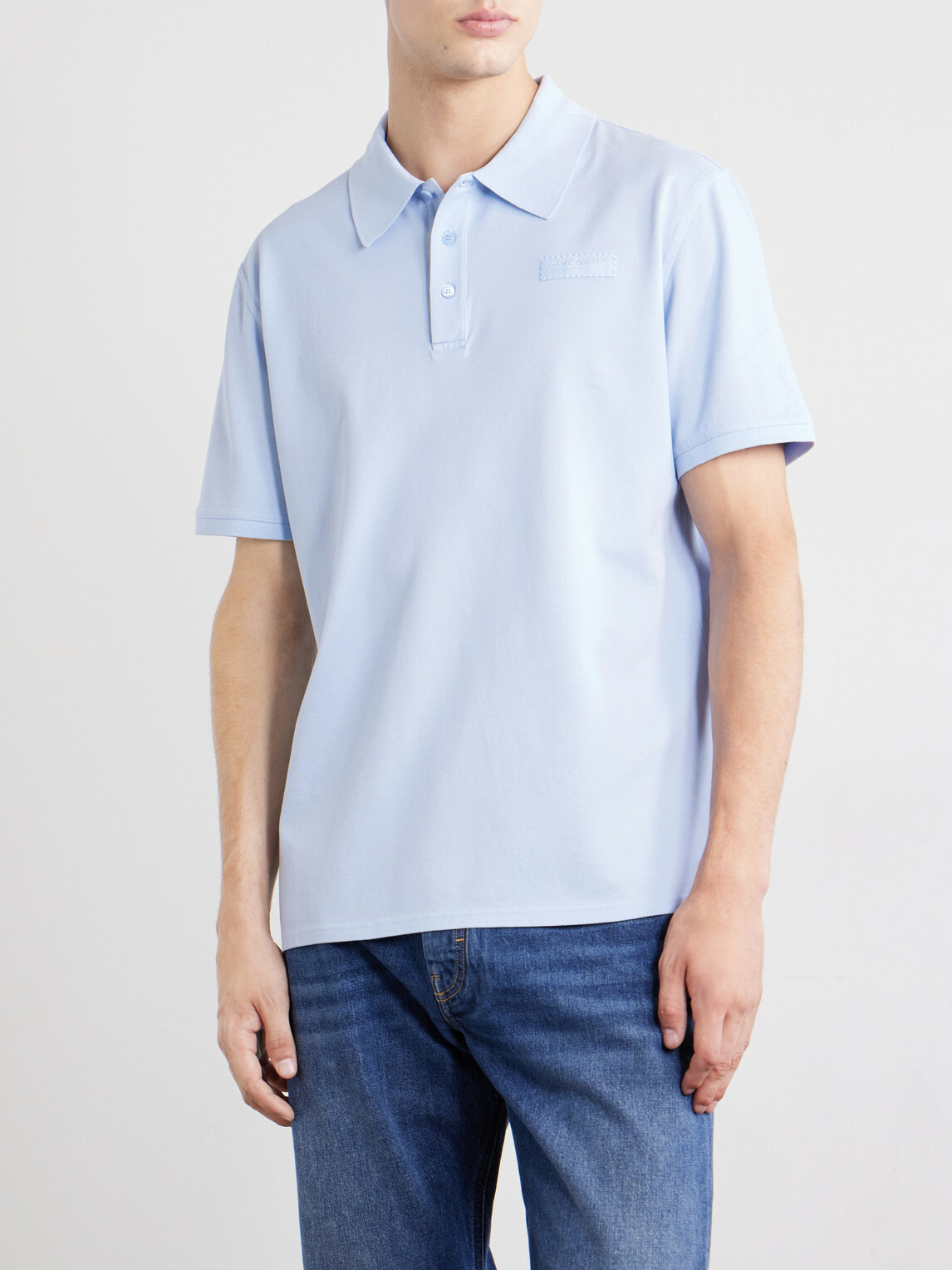 Givenchy - Logo-Appliqué Cotton-Piqué Polo Shirt - Blue
