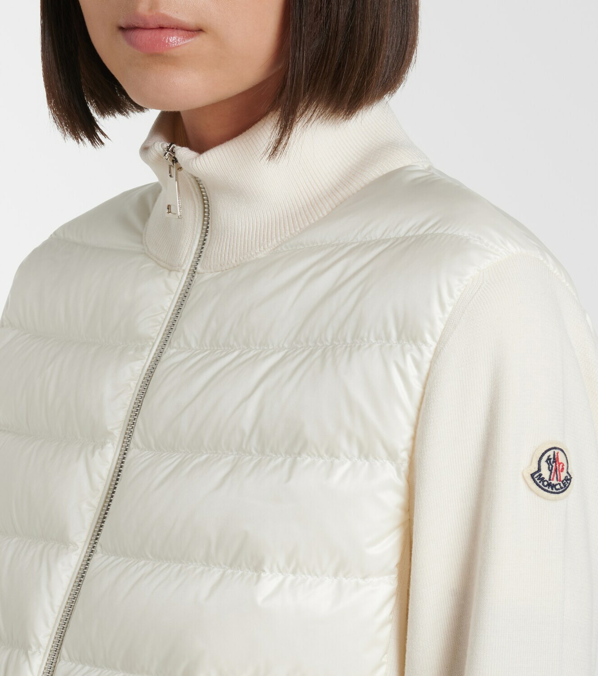 Moncler Down-paneled virgin wool cardigan