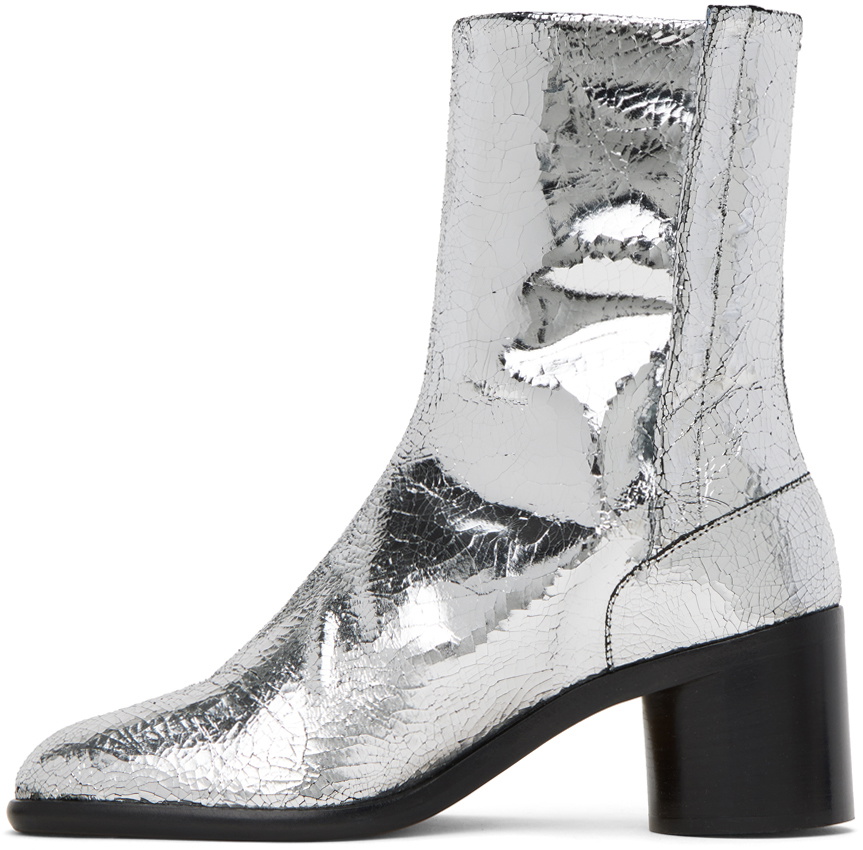 Maison Margiela Silver Broken Mirror Tabi Boots Maison Margiela