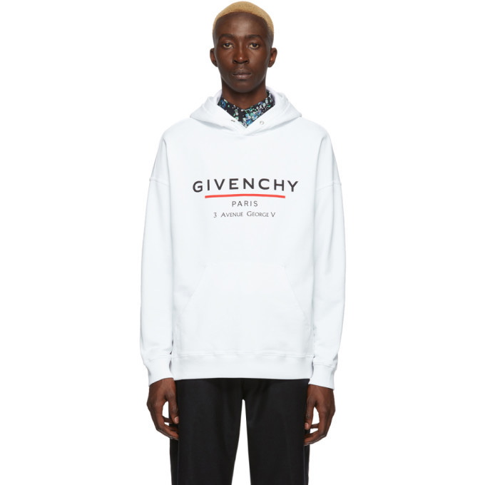 Photo: Givenchy White Logo Address Hoodie