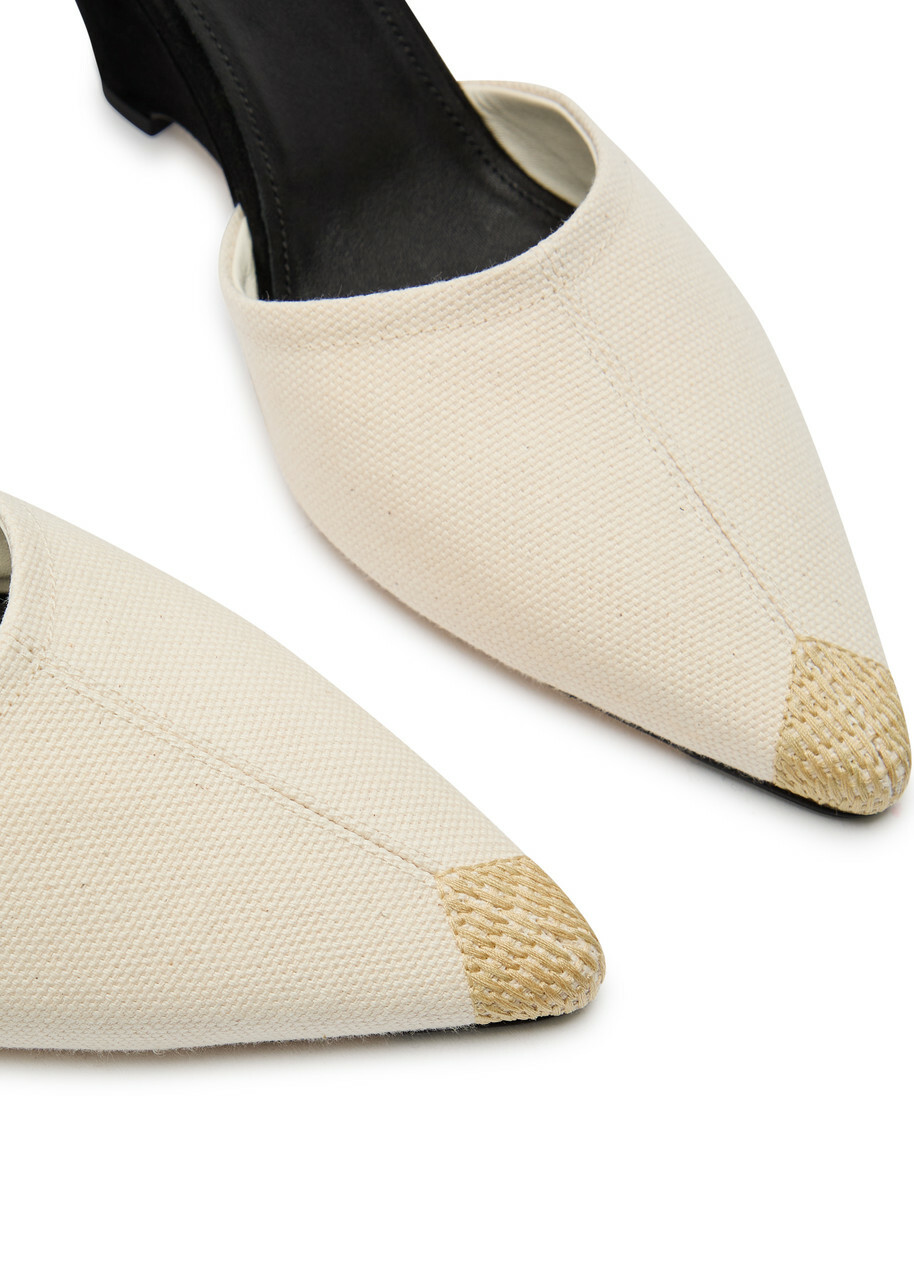 Jacquemus Les Espadrilles 80 Canvas Wedge Sandals Beige