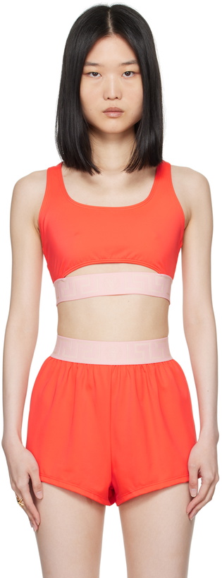 Photo: Versace Underwear Orange Greca Border Bikini Top