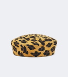 Ruslan Baginskiy Logo wool leopard-print hat