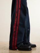 NAHMIAS - Destroyed Wide-Leg Striped Jeans - Blue