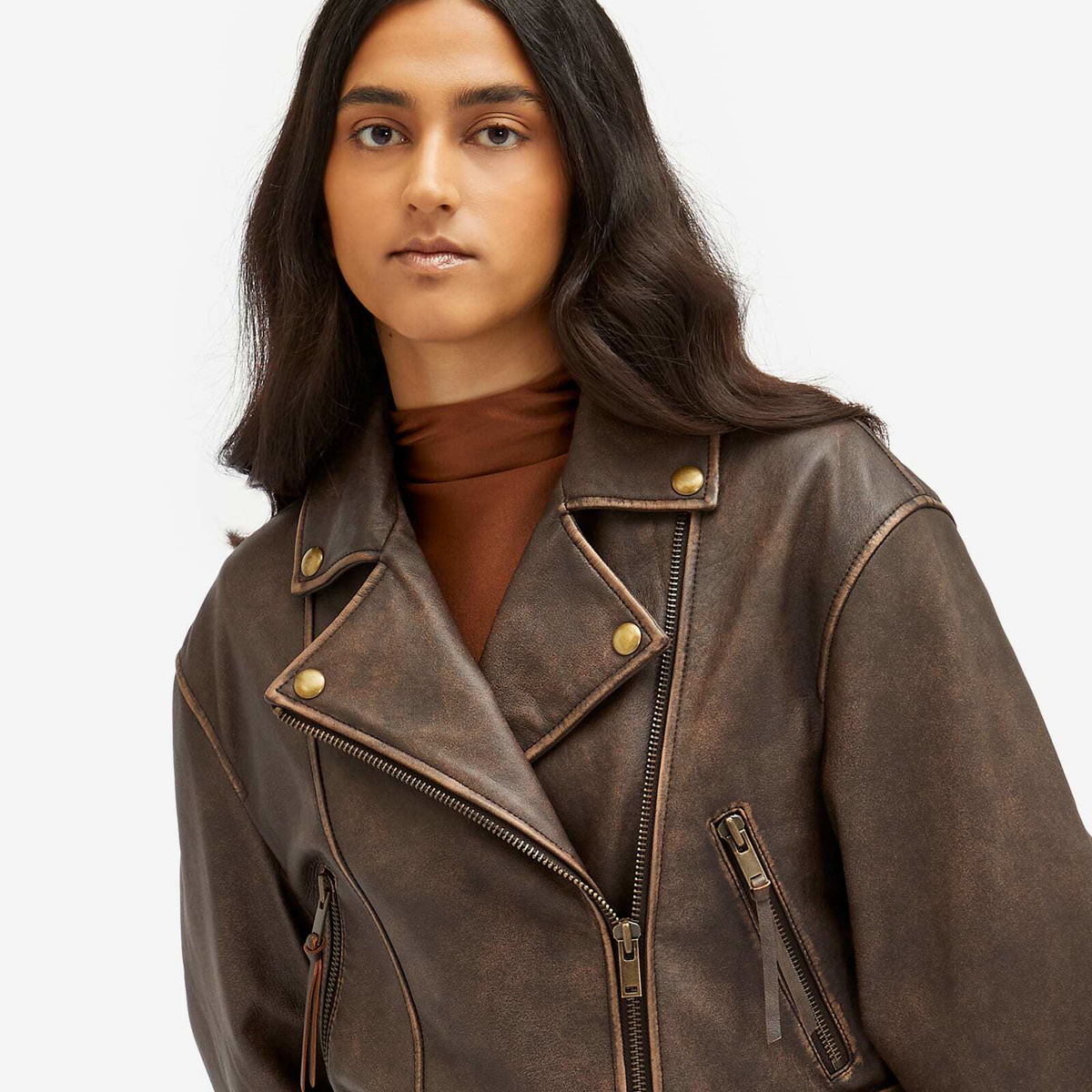 Weekend by Max Mara Women's Leather Jacket in Dark Bown Weekend
