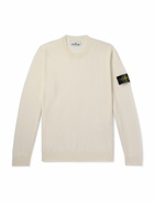 Stone Island - Logo-Appliquéd Wool Sweater - White