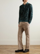 Saturdays NYC - Beauchamp Leopard-Print Knitted Polo Shirt - Green