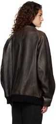 The Row Brown Kengia Leather Jacket