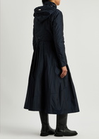High In Depth Hooded Shell Parka Coat Navy