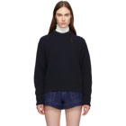 Chloe Navy Wool and Cashmere Sweater
