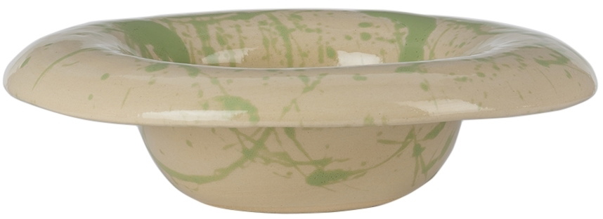 BOMBAC Off-White & Green Splatter Big Bowl