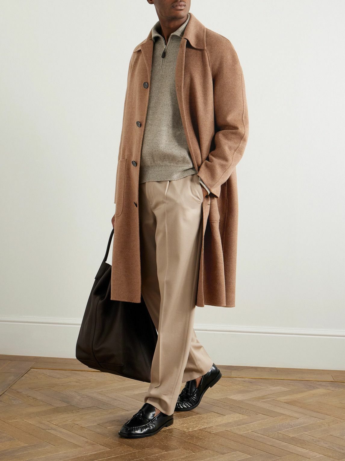 Loro Piana - Owen Belted Suede-Trimmed Rain System® Cashmere Coat