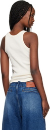 Maison Kitsuné Beige 'Maison Kitsuné Paris' Ribbed Tank Top