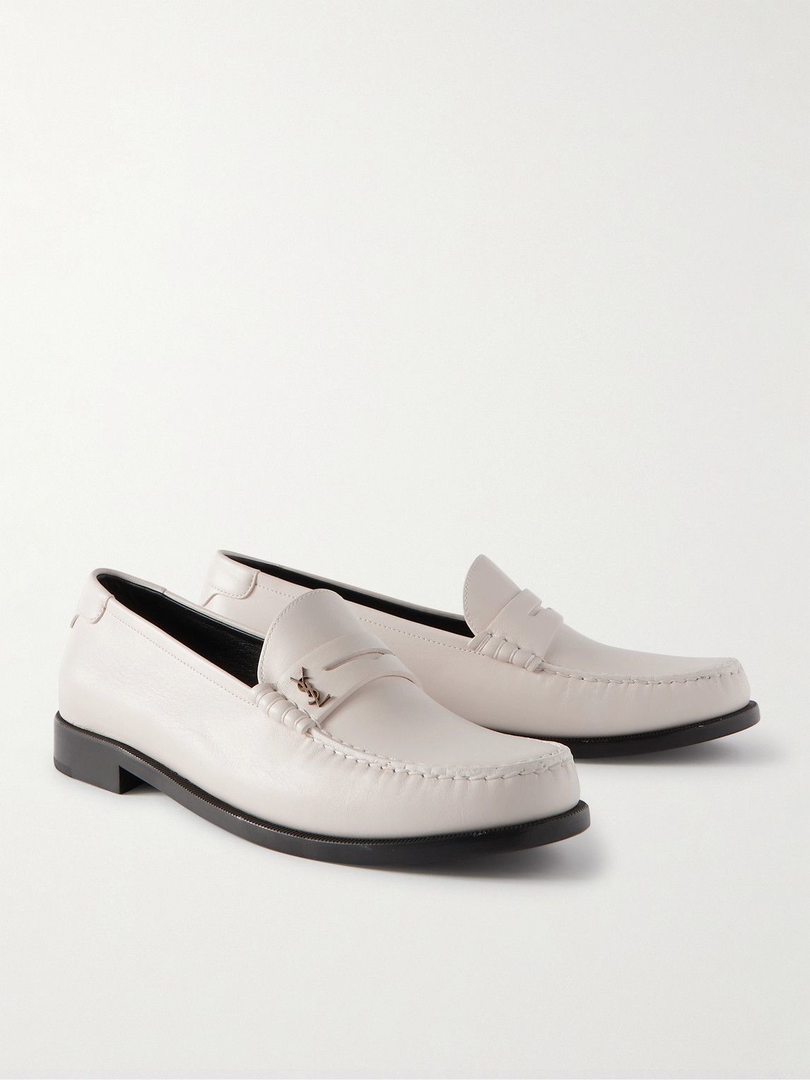 ローファー・オックスフォード [Saint Laurent] Monogram Penny Loafer Ivory LE LOAFER penny slippers IN SMOOTH LEATHER | Saint Laurent