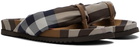 Burberry Brown Cotton Check Sandals